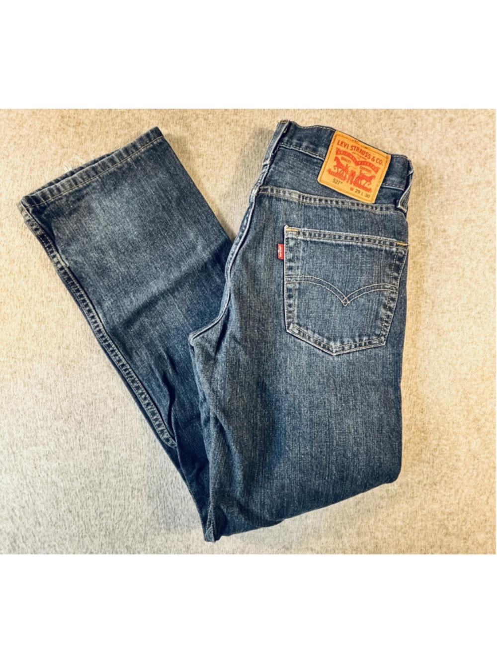 Levi’s 527 Jeans Men’s 29x30 Slim Bootcut Blue Denim Distressed Hem Y2K